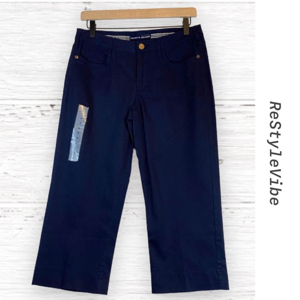Tommy Hilfiger Women’s Size 4 Pants Khakis Capri Crop Stretch Navy Blue